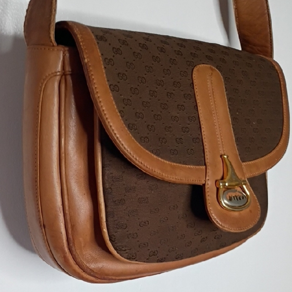 Gucci Brown and Tan Monogram Crossbody Bag - Picture 7 of 15